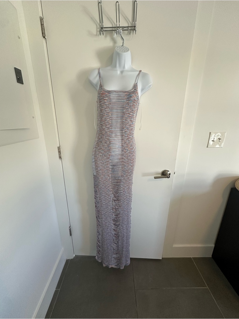 Summerhaus Women’s Sleeveless Sheer Knit Maxi Dress in Lavender-Pink